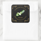 ヴィンテージ自家製キュウリディルピックスクエアラベル スクエアシール (バッグ)