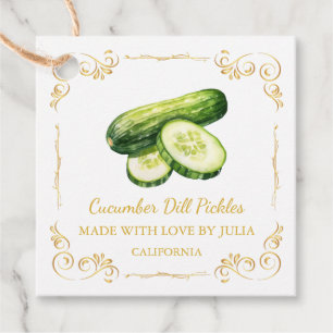 ヴィンテージ自家製キュウリーピックスクエアつるラベル フェイバータグ