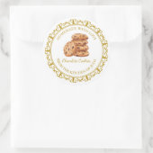 ヴィンテージ自家製クッキーラベルlホワイト ラウンドシール (バッグ)