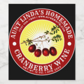 ヴィンテージ自家製クランベリーワインテンプレート ワインラベル (シングルラベル)