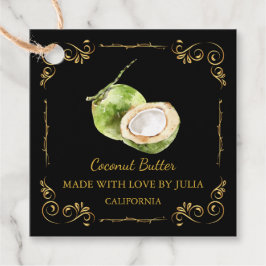 ヴィンテージ自家製ココナッツバタースクエアつるラベル フェイバータグ