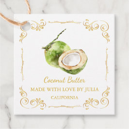 ヴィンテージ自家製ココナッツバタースクエアつるラベル フェイバータグ