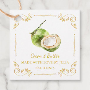 ヴィンテージ自家製ココナッツバタースクエアつるラベル フェイバータグ