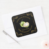 ヴィンテージ自家製ココナッツバタースクエアラベル スクエアシール (封筒)