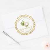 ヴィンテージ自家製ココナッツバターラベルlホワイト ラウンドシール (封筒)