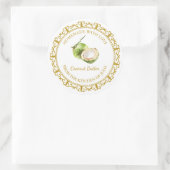 ヴィンテージ自家製ココナッツバターラベルlホワイト ラウンドシール (バッグ)