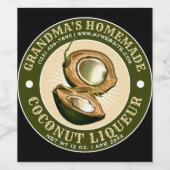 ヴィンテージ自家製ココナッツリキュールテンプレート ワインラベル (シングルラベル)