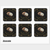 ヴィンテージ自家製ココナッツ油スクエアラベル スクエアシール (シート)