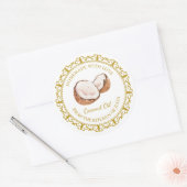 ヴィンテージ自家製ココナッツ油ラベルlホワイト ラウンドシール (封筒)