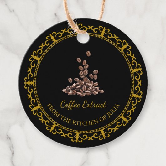 ヴィンテージ自家製コーヒーエキスつるラベル フェイバータグ (正面)