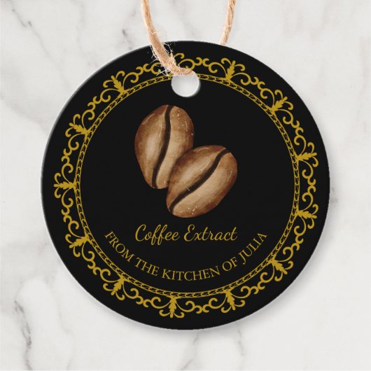 ヴィンテージ自家製コーヒーエキスつるラベル フェイバータグ (正面)