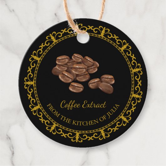 ヴィンテージ自家製コーヒーエキスつるラベル フェイバータグ (正面)