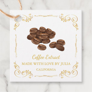 ヴィンテージ自家製コーヒーエキス広場つるラベル フェイバータグ