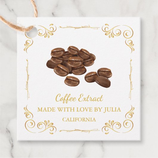 ヴィンテージ自家製コーヒーエキス広場つるラベル フェイバータグ (正面)