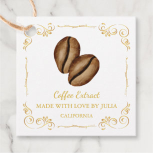 ヴィンテージ自家製コーヒーエキス広場つるラベル フェイバータグ