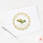 ヴィンテージ自家製コーン油ラベルlホワイト ラウンドシール (封筒)