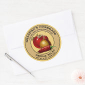 ヴィンテージ自家製サルサラベルテンプレート ラウンドシール (封筒)