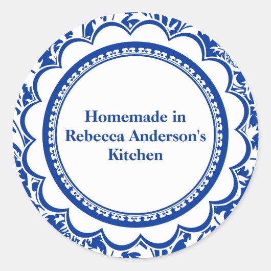 ヴィンテージ自家製ジャムゼリーの缶詰ラベル ラウンドシール (正面)