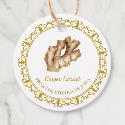 ヴィンテージ自家製ジンジャーエキスつるラベル フェイバータグ (正面)