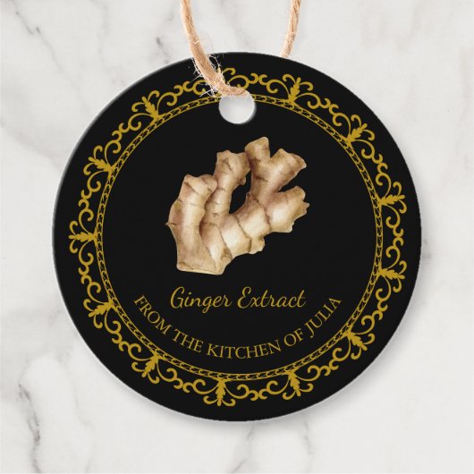 ヴィンテージ自家製ジンジャーエキスつるラベル フェイバータグ (正面)
