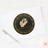 ヴィンテージ自家製ジンジャーエキストラベルlブラック ラウンドシール (封筒)