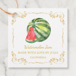 ヴィンテージ自家製スイカジャムスクエアつるラベル フェイバータグ