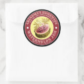 ヴィンテージ自家製スイカジャムラベルテンプレート ラウンドシール (バッグ)