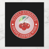 ヴィンテージ自家製スイーツさくらんぼワインテンプレート ワインラベル (シングルラベル)