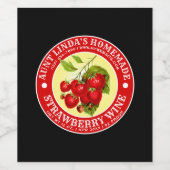 ヴィンテージ自家製ストロベリーワインラベルテンプレート ワインラベル (シングルラベル)