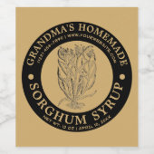 ヴィンテージ自家製ソルガムシロップテンプレート ワインラベル (シングルラベル)