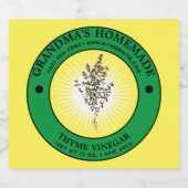 ヴィンテージ自家製タイム酢ラベルテンプレート リキュールボトルラベル (シングルラベル)