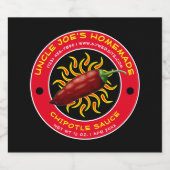 ヴィンテージ自家製チポトルソースラベルテンプレート リキュールボトルラベル (シングルラベル)