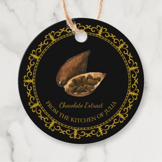 ヴィンテージ自家製チョコレートエキスつるラベル フェイバータグ (正面)