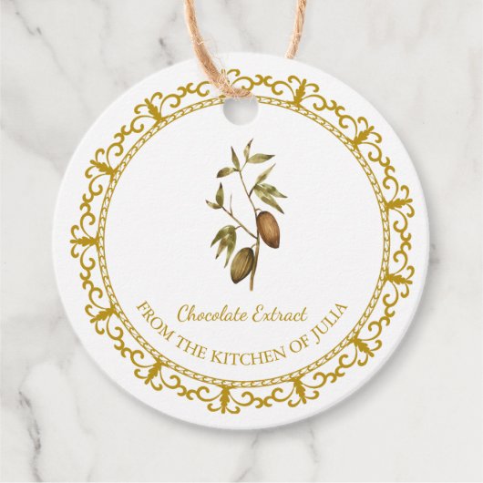 ヴィンテージ自家製チョコレートエキスつるラベル フェイバータグ (正面)