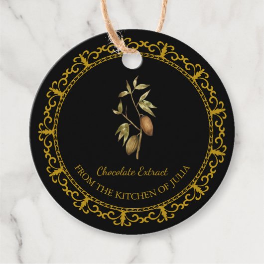 ヴィンテージ自家製チョコレートエキスつるラベル フェイバータグ (正面)