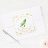 ヴィンテージ自家製ディリー豆ピクルスクエアラベル スクエアシール (封筒)