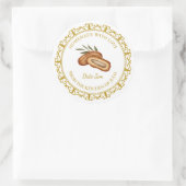 ヴィンテージ自家製デイトフルーツジャムラベルlホワイト ラウンドシール (バッグ)