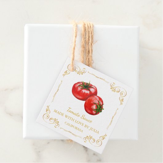 ヴィンテージ自家製トマトソーススクエアつるラベル フェイバータグ (インサイチュ)