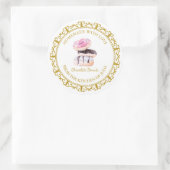 ヴィンテージ自家製ドーナツラベルl白 ラウンドシール (バッグ)