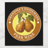ヴィンテージ自家製ナシワインテンプレート ワインラベル (シングルラベル)