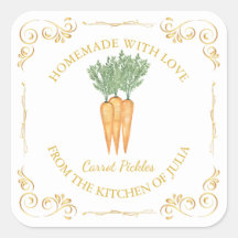 ヴィンテージ自家製ニンジン漬けスクエアラベル