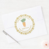 ヴィンテージ自家製ニンジン漬けラベルlホワイト ラウンドシール (封筒)