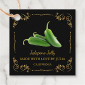 ヴィンテージ自家製ハラペーノジェリースクエアつるラベル フェイバータグ (正面)