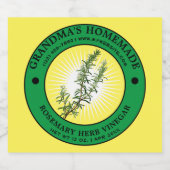 ヴィンテージ自家製ハーブ酢ラベルテンプレート リキュールボトルラベル (シングルラベル)