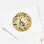 ヴィンテージ自家製バジルペストラベルテンプレート ラウンドシール (封筒)