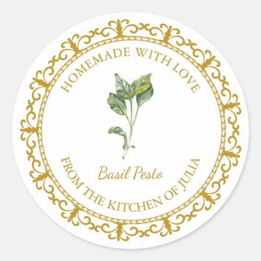 ヴィンテージ自家製バジルペストラベルlホワイト ラウンドシール
