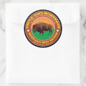 ヴィンテージ自家製バッファローホットソースラベルテンプレート ラウンドシール (バッグ)