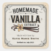 ヴィンテージ自家製バニラエキス スクエアシール (正面)