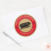 ヴィンテージ自家製バーベキューソースラベルテンプレート ラウンドシール (封筒)