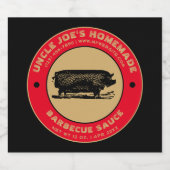 ヴィンテージ自家製バーベキューソースラベルテンプレート リキュールボトルラベル (シングルラベル)